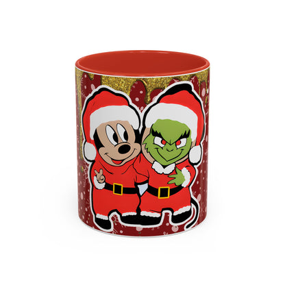 Grinch and Mouse Santa Mug | Accent Coffee Mug 11oz 15oz