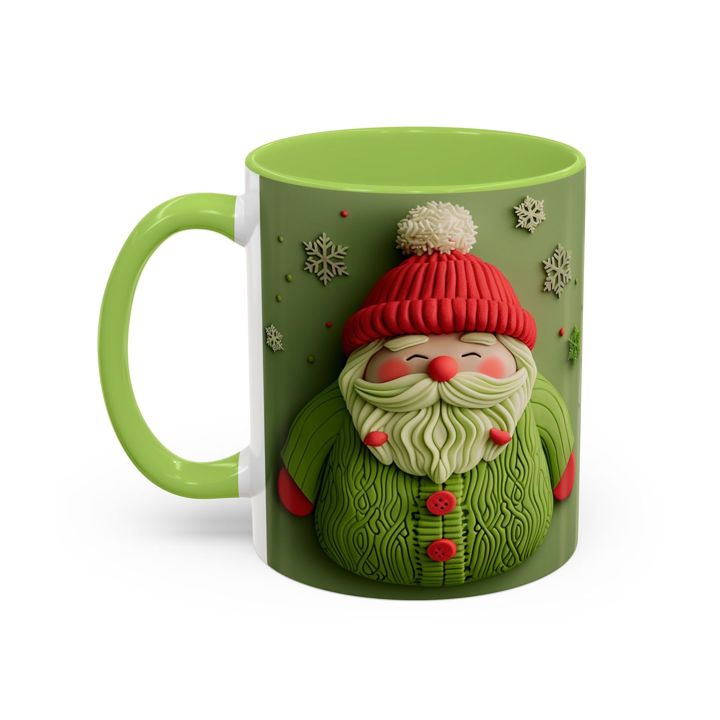Green Knit Santa Mug | Accent Coffee Mug