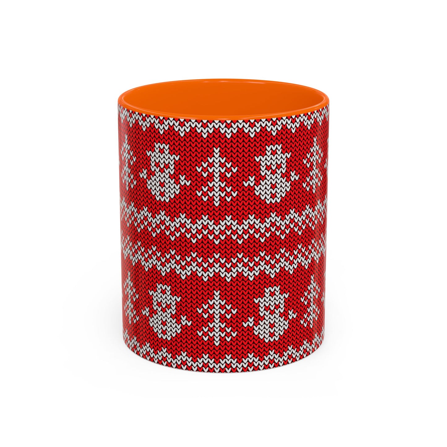Snowman Knit Pattern Accent Mug | Christmas Holiday Coffee Cup