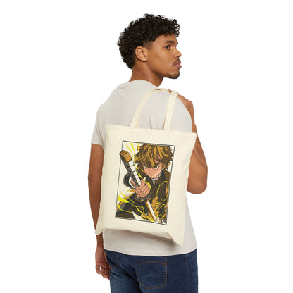 Zenitsu Canvas Tote Bag | Demon Slayer Inspired Canvas Tote Bag