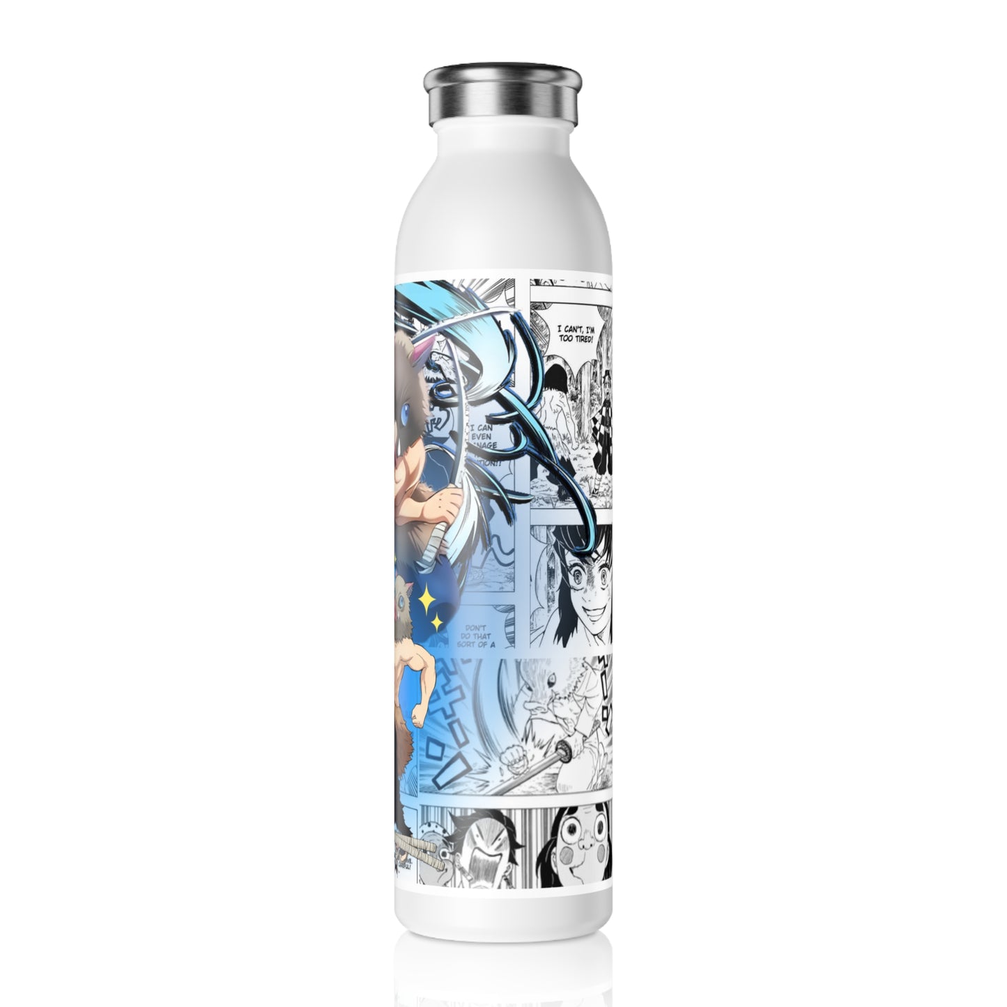 Slim Water Bottle  Anime Cat Mask Strength Manga Design