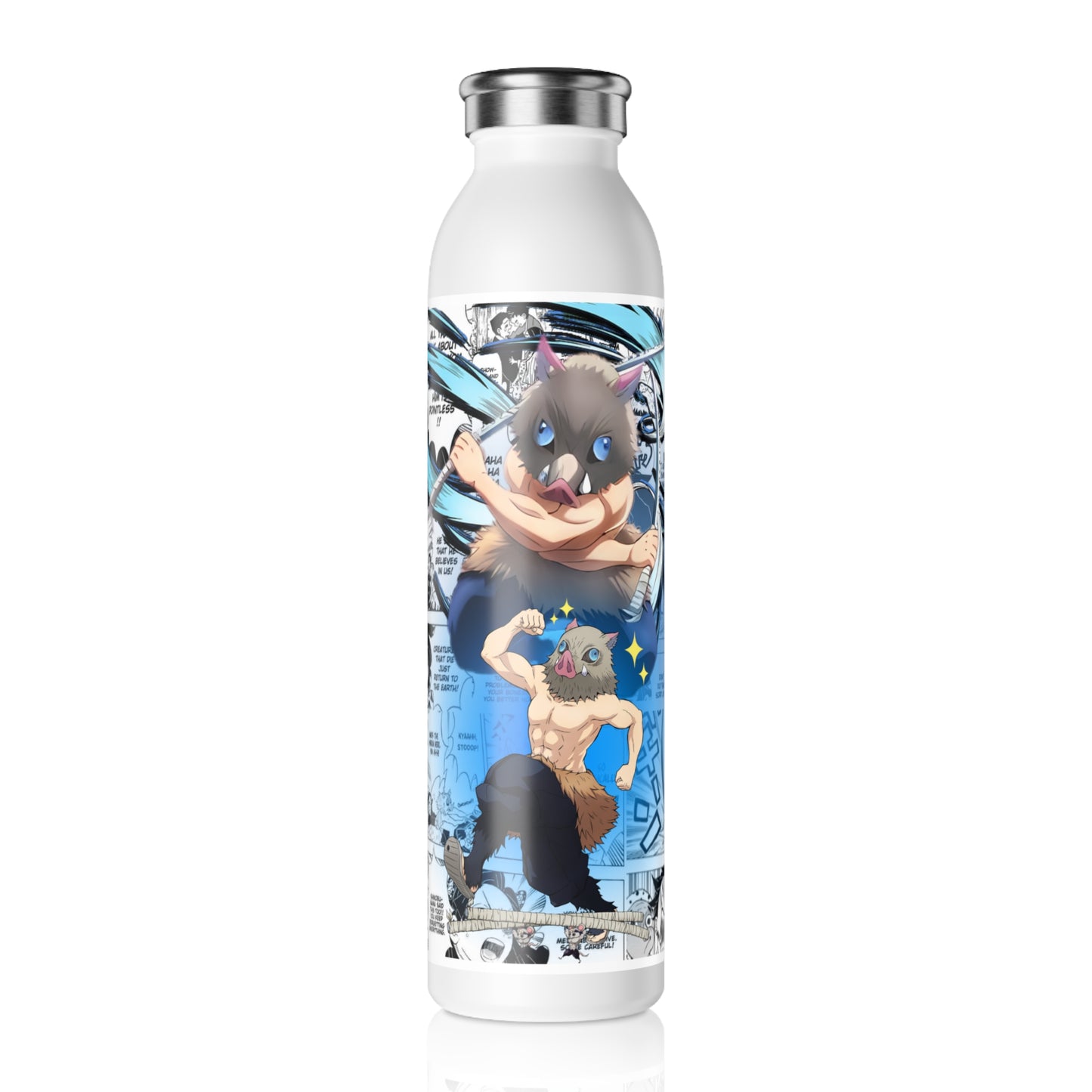 Slim Water Bottle  Anime Cat Mask Strength Manga Design