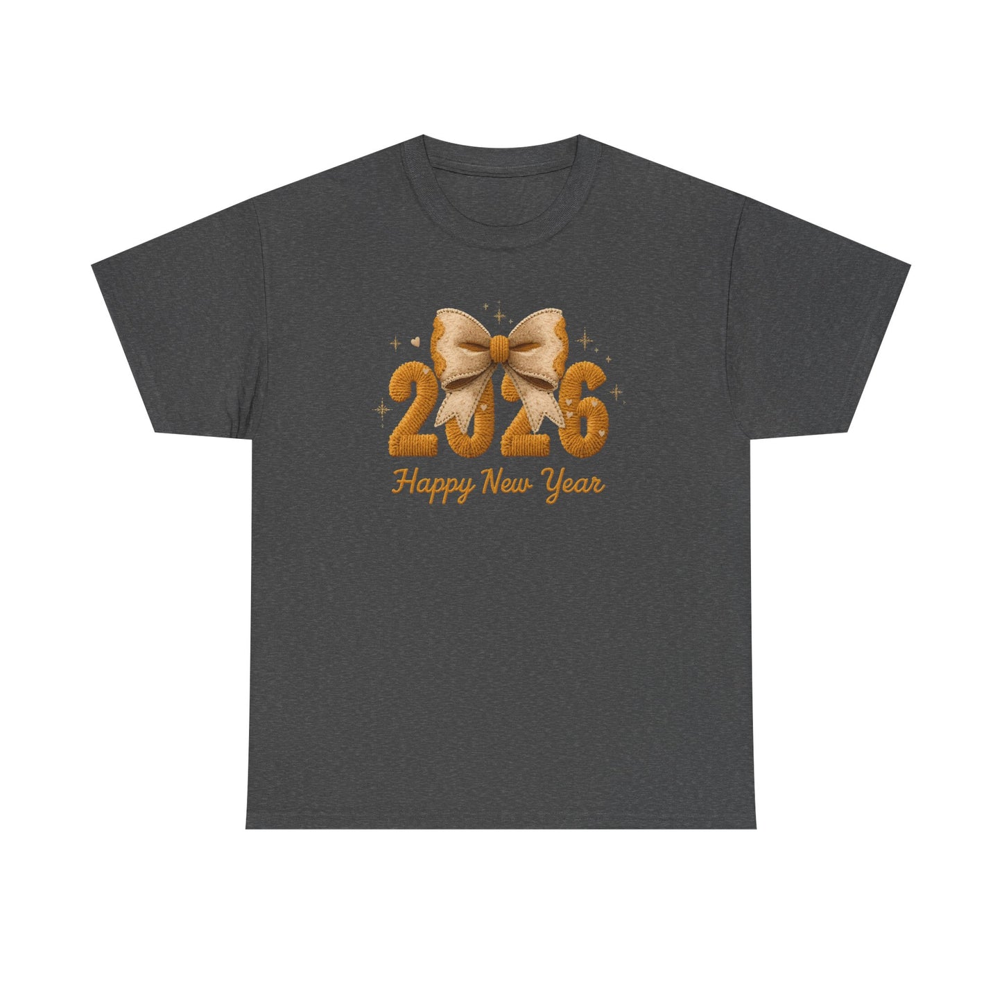 T-Shirt — 2026 Happy New Year Gold Bow Celebration Tee