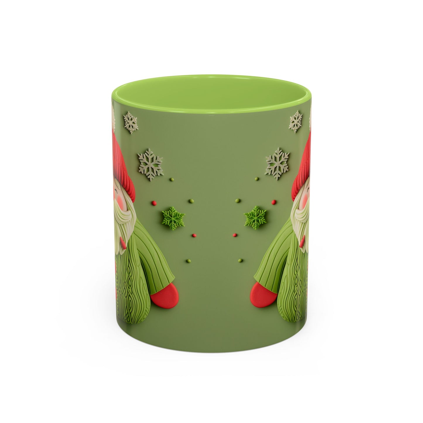 Green Knit Santa Mug | Accent Coffee Mug