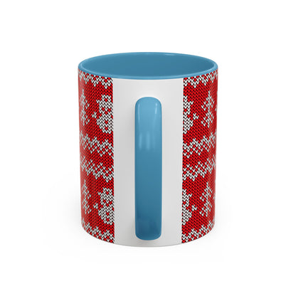 Snowman Knit Pattern Accent Mug | Christmas Holiday Coffee Cup