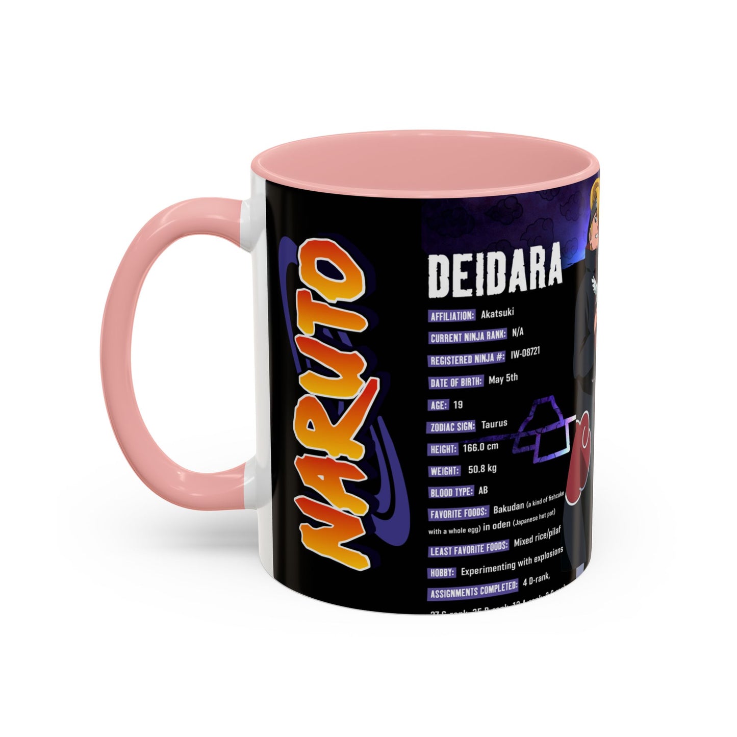 Deidara Naruto Shippuden Accent Coffee Mug  Anime Art Collector Mug (11/15oz)