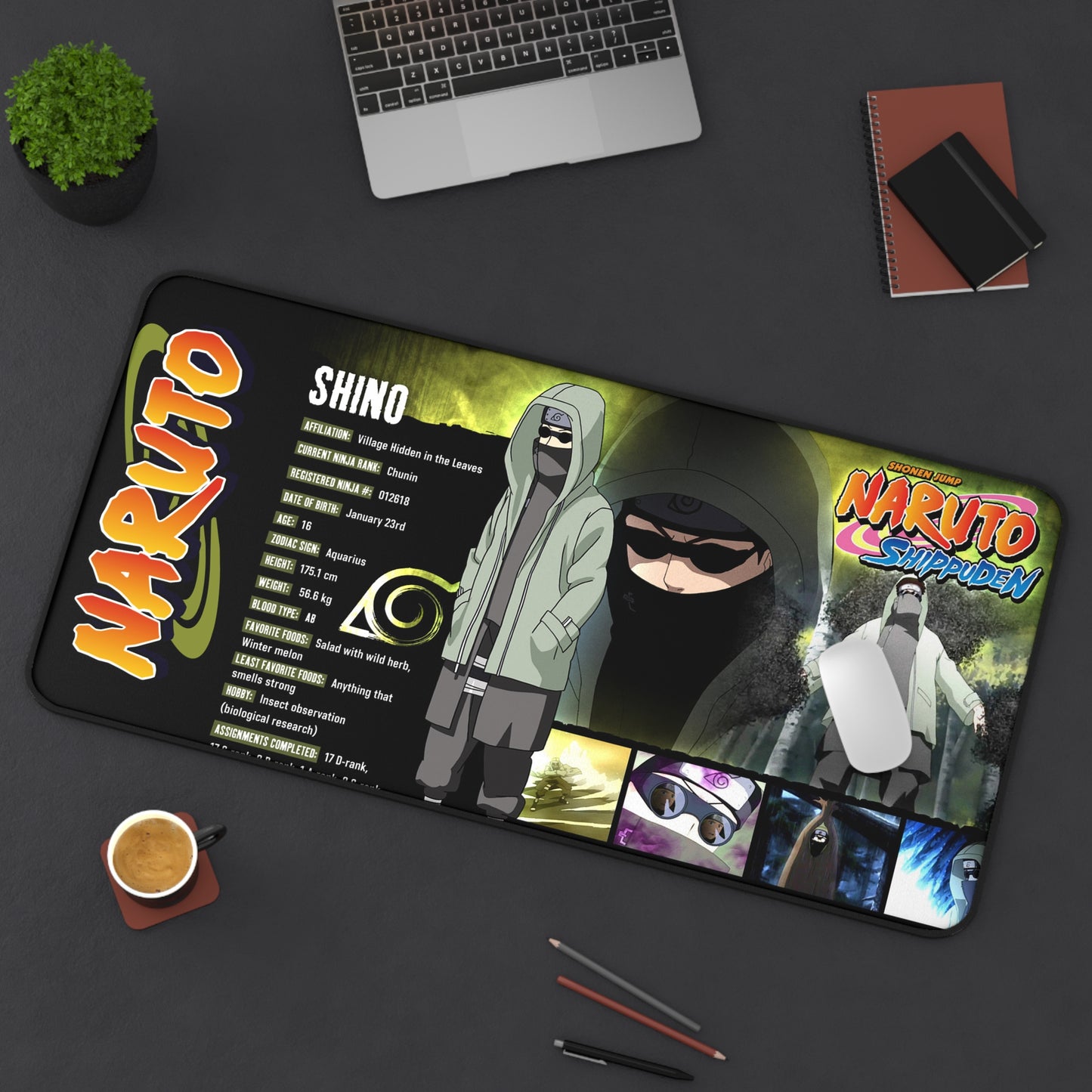 Naruto Shino Desk Mat | Anime Gaming Mousepad