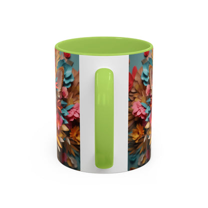 Chihuahua Floral Wreath Accent Coffee Mug — Colorful Pet Lover Gift (11/15oz)