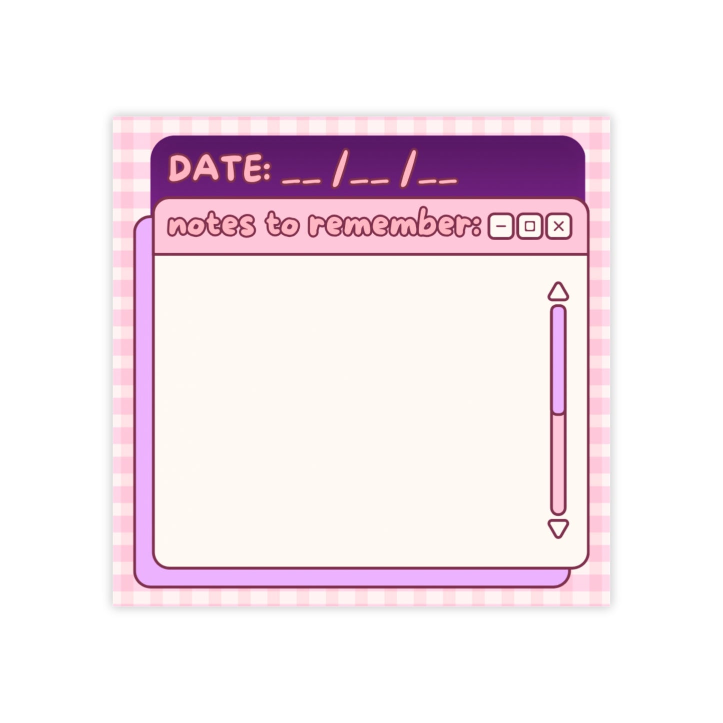 Notes to Remember Sticky Note Pad | Cute Pink Desktop Sticky Notes