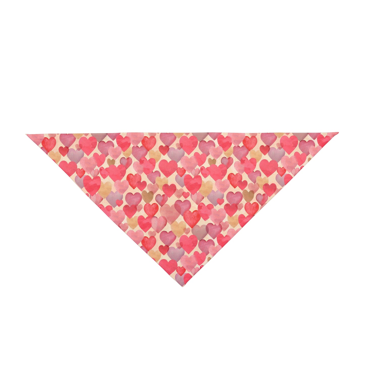 Valentine Watercolor Hearts Pet Bandana – Romantic Pink Dog & Cat Accessory