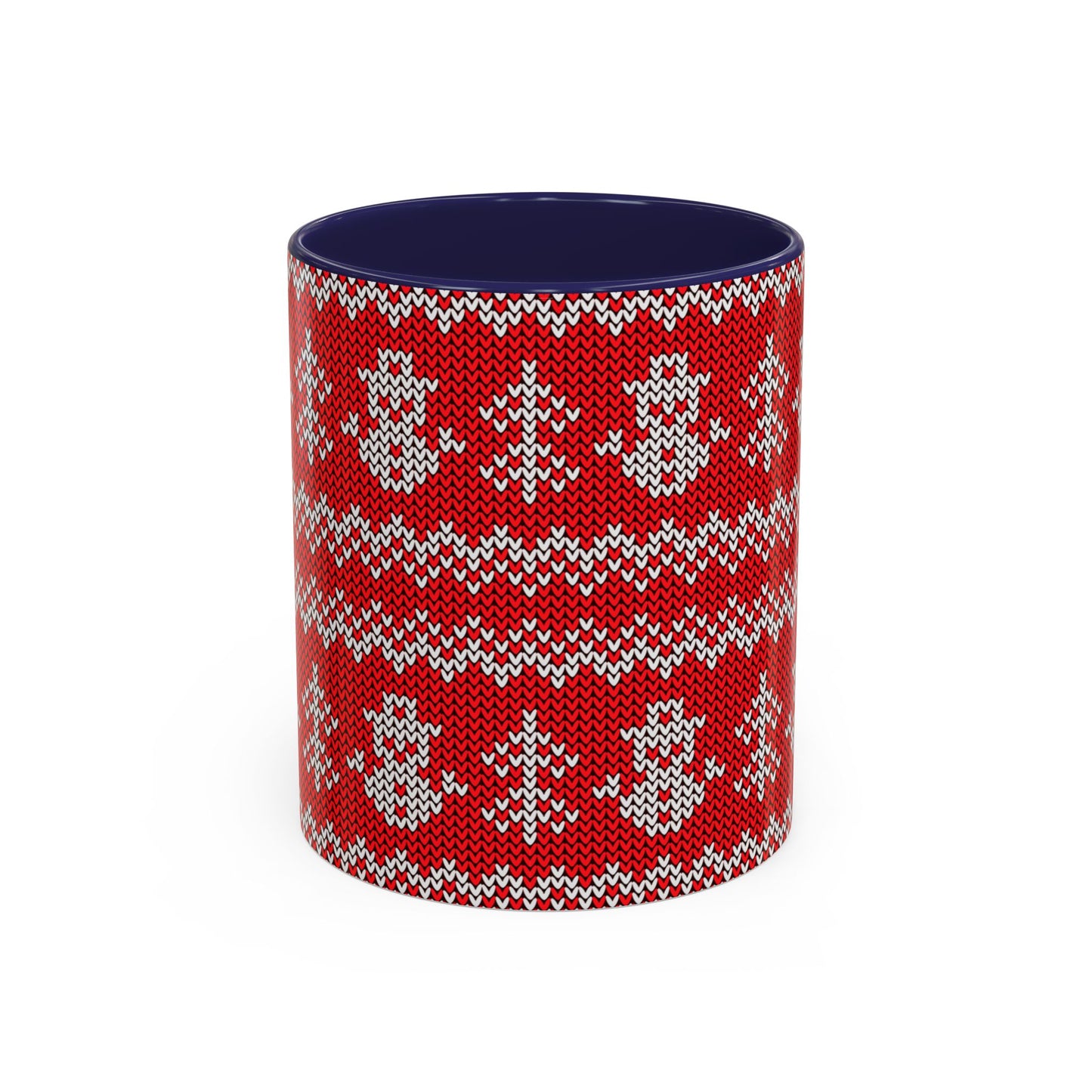 Snowman Knit Pattern Accent Mug | Christmas Holiday Coffee Cup