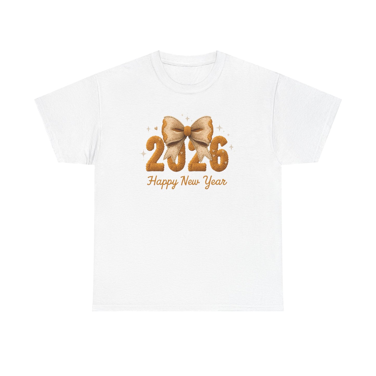 T-Shirt — 2026 Happy New Year Gold Bow Celebration Tee