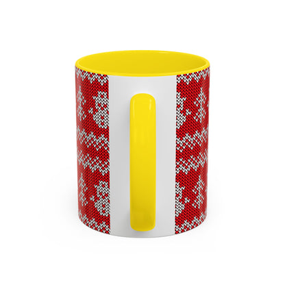 Snowman Knit Pattern Accent Mug | Christmas Holiday Coffee Cup