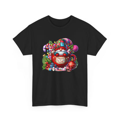 Santa Gnome with Candy Canes tee | Peace on Earth Christmas design