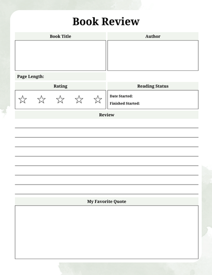 Digital Reading Journal | Digital Download