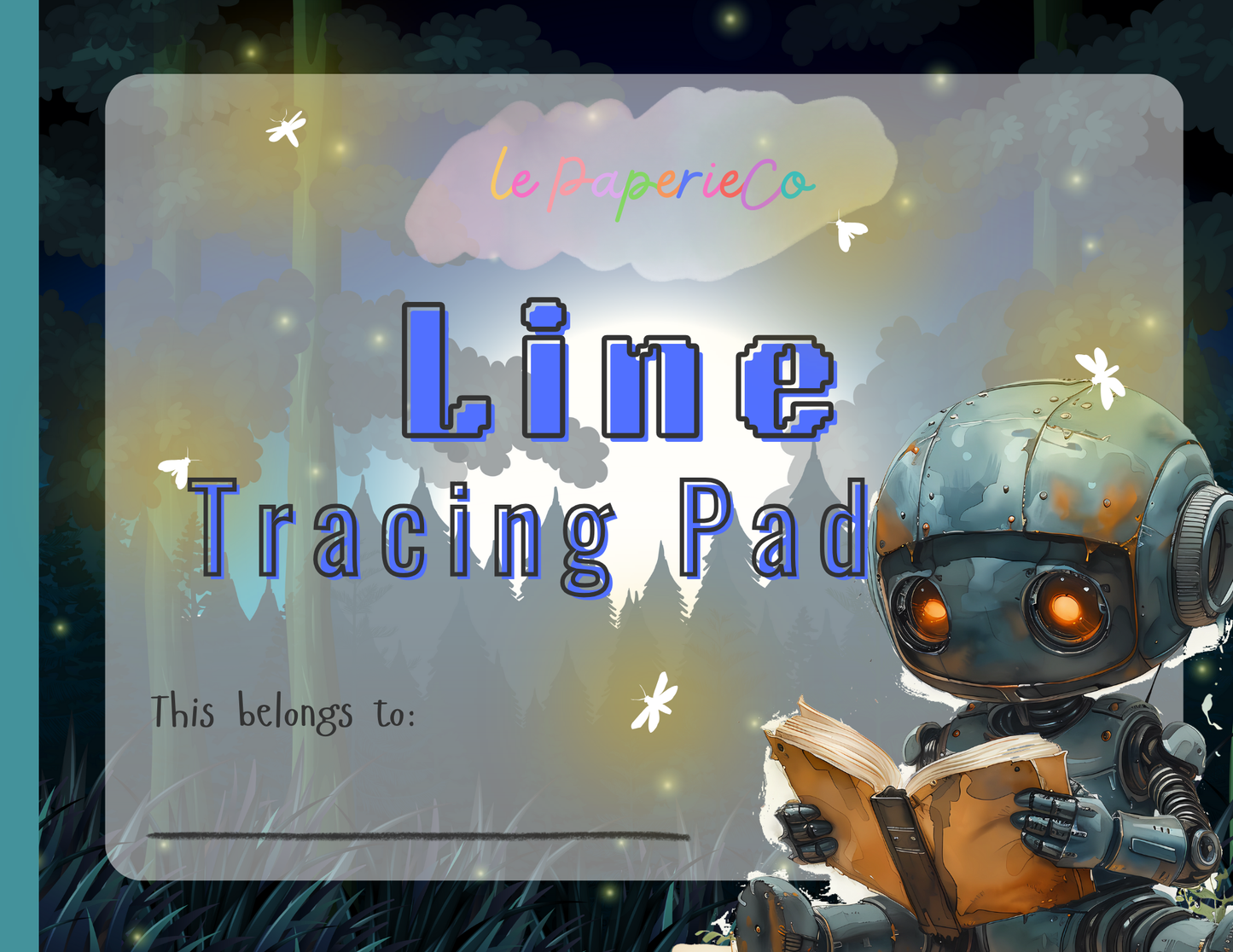 Line Tracing Pad - Robot Theme | Digital Download