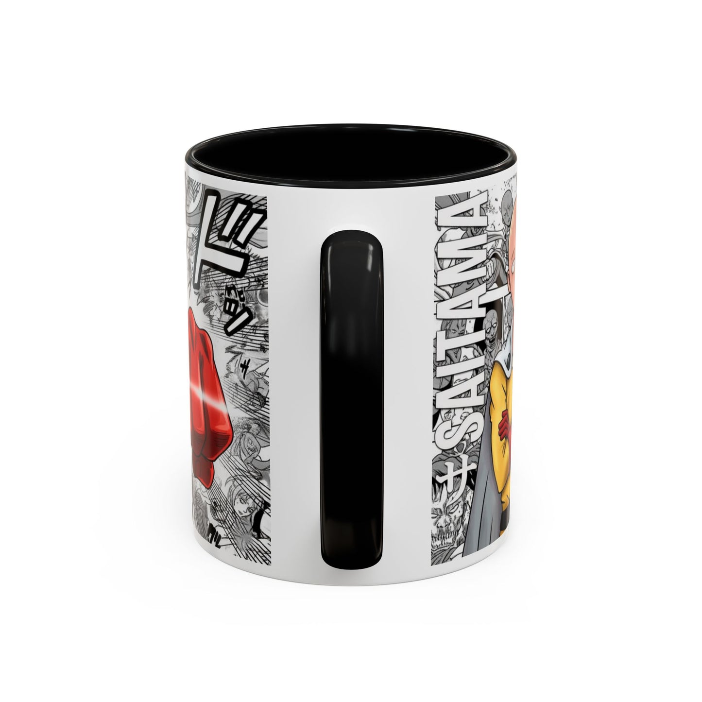 Anime Fist Coffee Mug  Dynamic Manga Collage Accent Mug (11/15 oz)