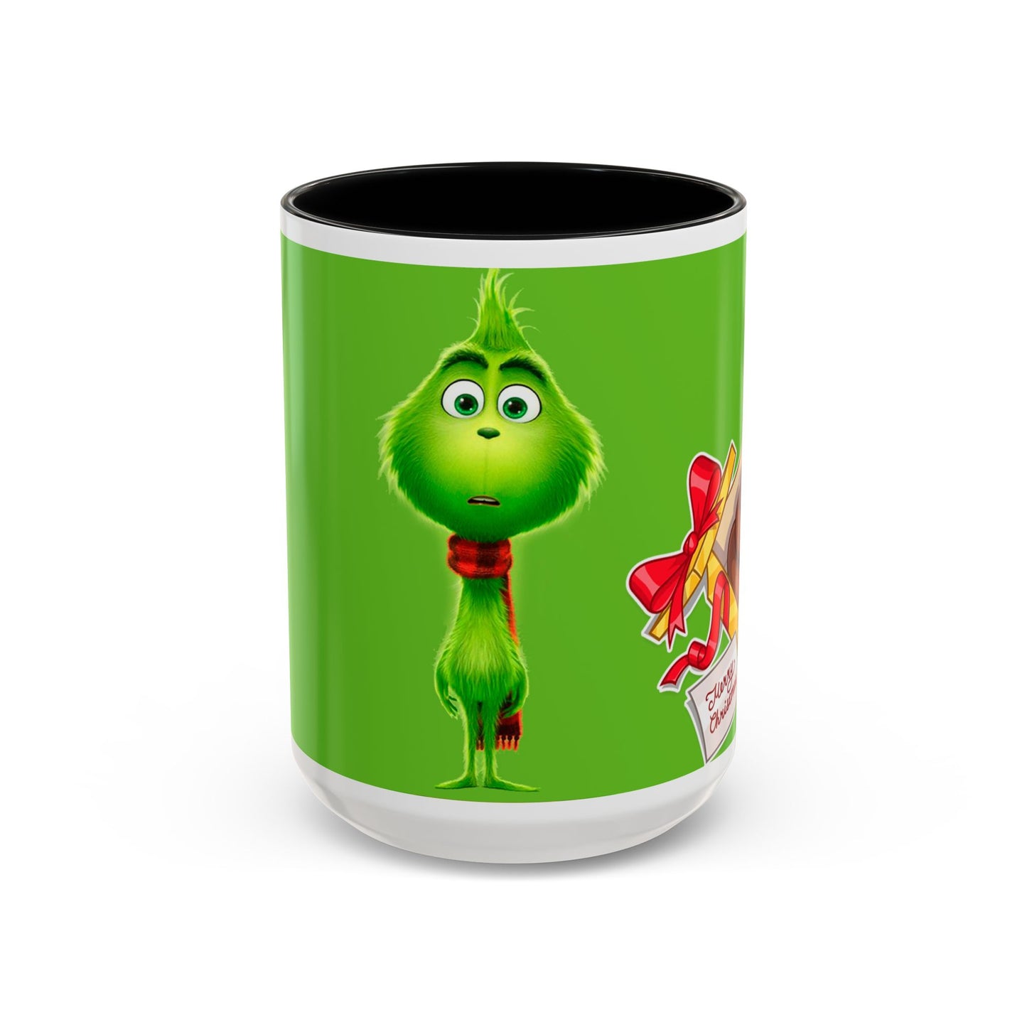 Grinch Character with Poop Present Mug | Accent Coffee Mug