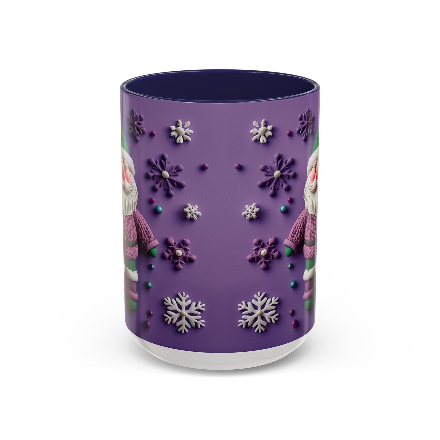 Purple Santa Snowflake Mug | Accent Coffee Mug