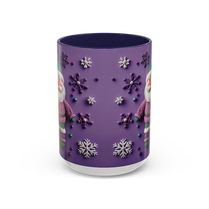 Purple Santa Snowflake Mug | Accent Coffee Mug