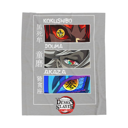 Demon Slayer Hashira Eyes Velveteen Plush Blanket | Anime Eye Panels