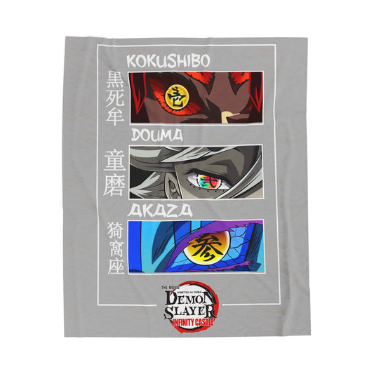 Demon Slayer Hashira Eyes Velveteen Plush Blanket | Anime Eye Panels