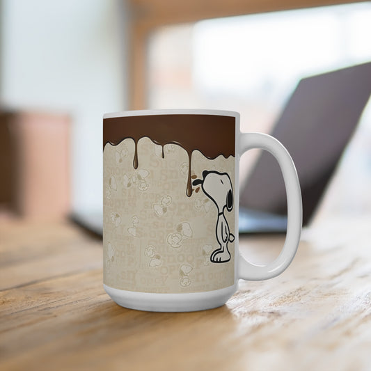 Snoopy Chocolate Drip Mug | Peanuts Coffee Cup 15oz