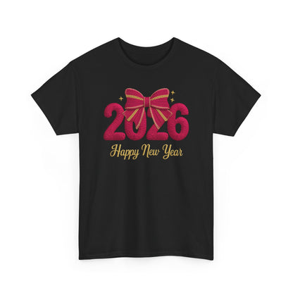 2026 Happy New Year Tee Festive Ribbon New Year Day T-Shirt