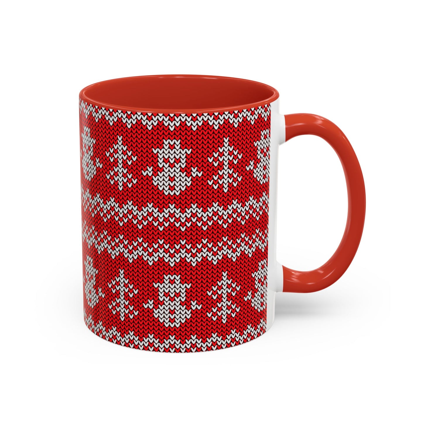 Snowman Knit Pattern Accent Mug | Christmas Holiday Coffee Cup