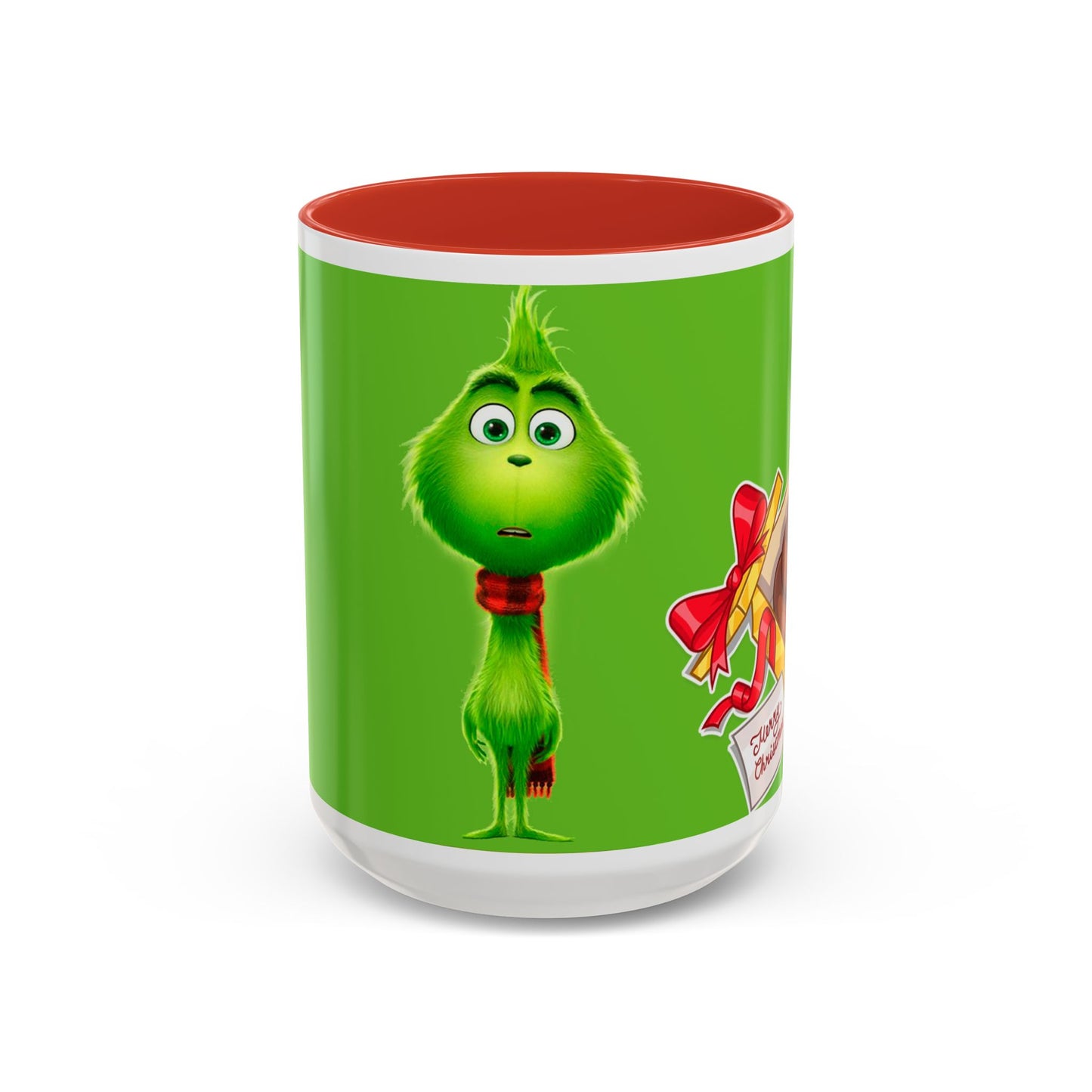 Grinch Character with Poop Present Mug | Accent Coffee Mug