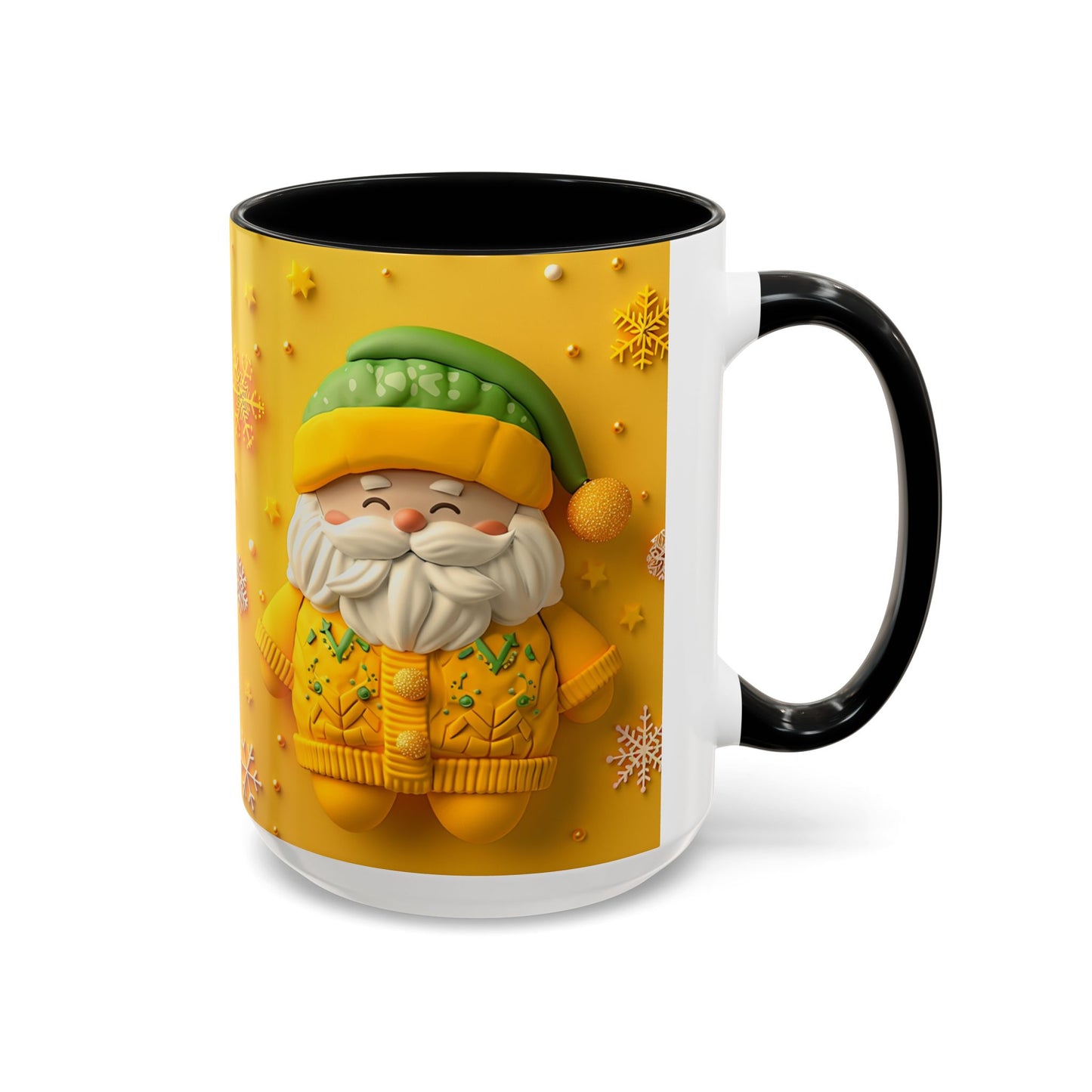 Yellow Sweater Santa Mug | Accent Coffee Mug