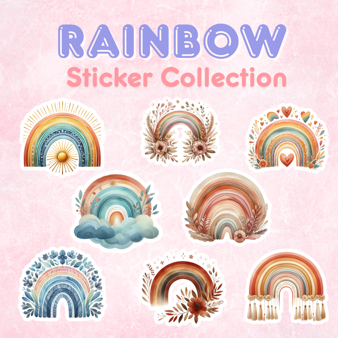 Holographic Rainbow Sticker Collection | Vinyl Water Resistant Stickers