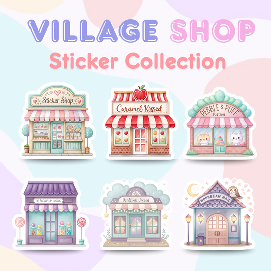 Village Shop Collection | Glossy Vinyl Stickers
