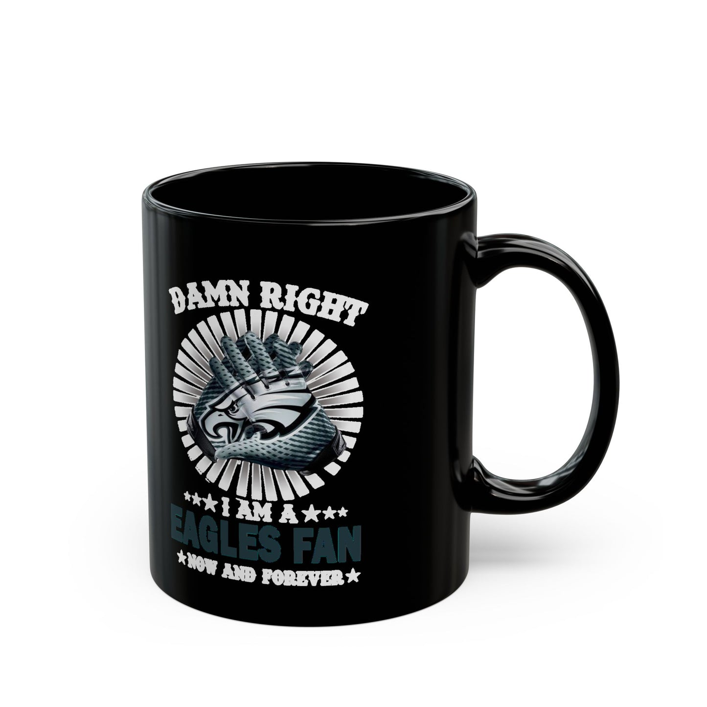 Customized Philadelphia Eagles Distressed Logo Black Coffee Mug (11oz & 15oz)