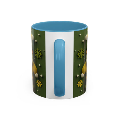 Yellow Santa Holiday Mug | Christmas Accent Coffee Mug (11,15oz)