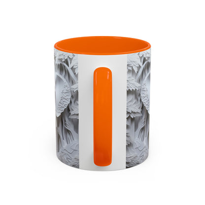 Elephant Relief Accent Coffee Mug  Grey Carved Jungle Design (11/15oz)