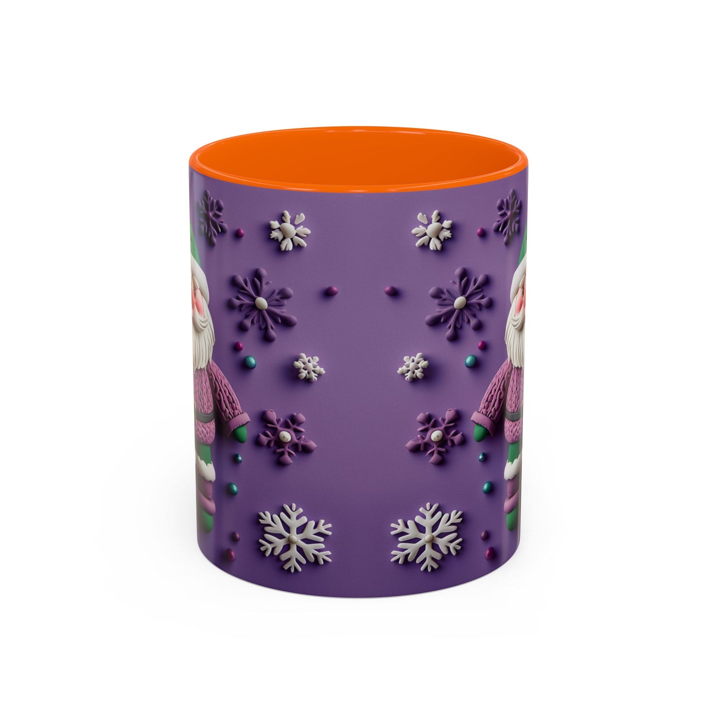 Purple Santa Snowflake Mug | Accent Coffee Mug