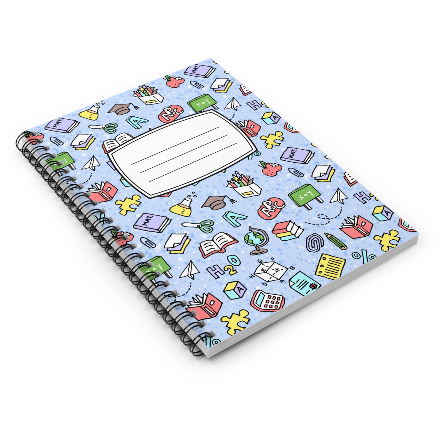 School Supplies Pattern Spiral Notebook | Ruled Notebook