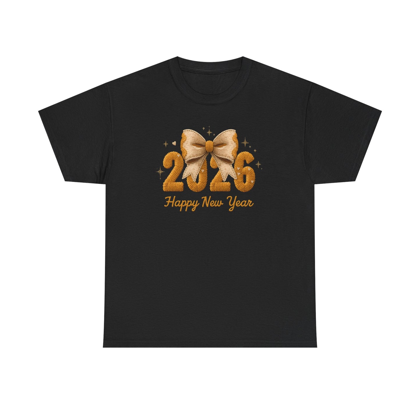T-Shirt — 2026 Happy New Year Gold Bow Celebration Tee