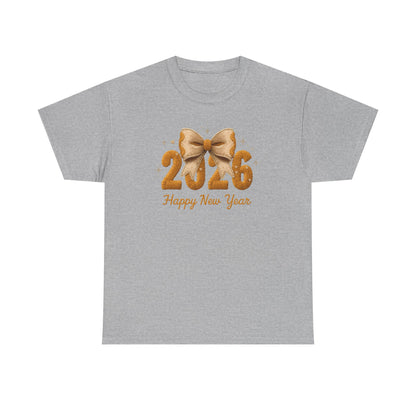 T-Shirt — 2026 Happy New Year Gold Bow Celebration Tee