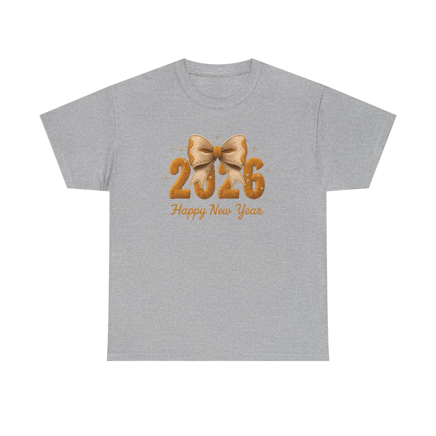 T-Shirt 2026 Happy New Year Gold Bow Celebration Tee