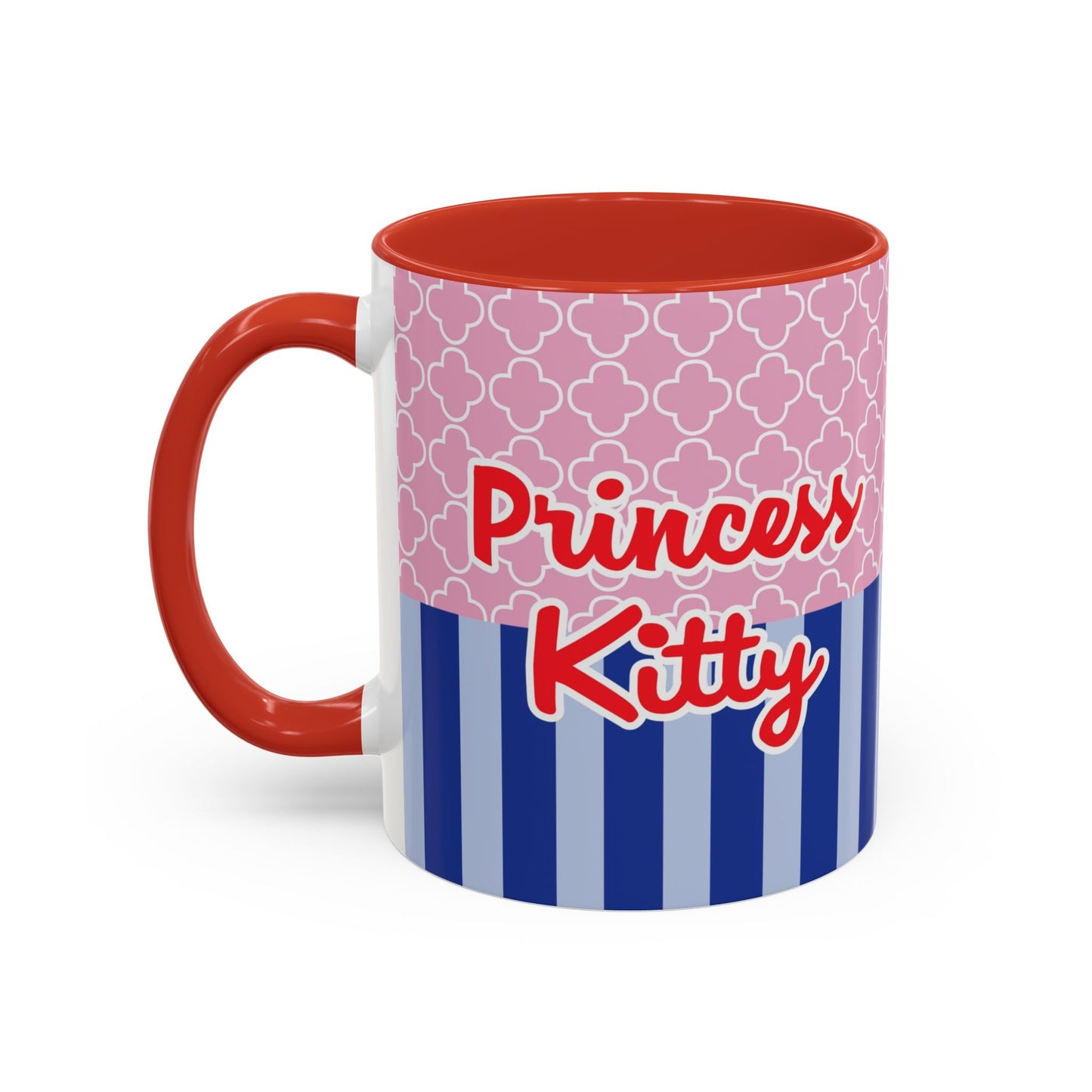 Princess Kitty Hello Kitty Accent Coffee Mug | Cute Pink & Blue 11/15oz