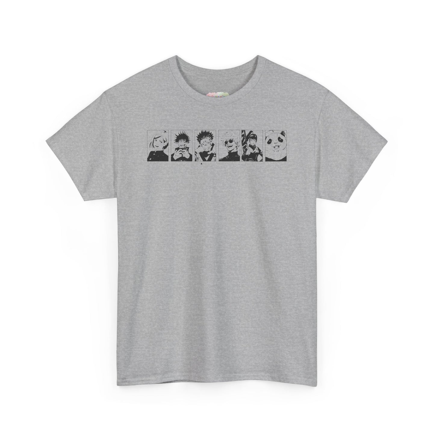 Retro Cartoon Faces Tee | Black Lineup Graphic T-Shirt