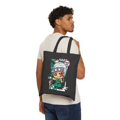 Tengen Chibi Canvas Tote Bag | Demon Slayer Inspired Tote Bag