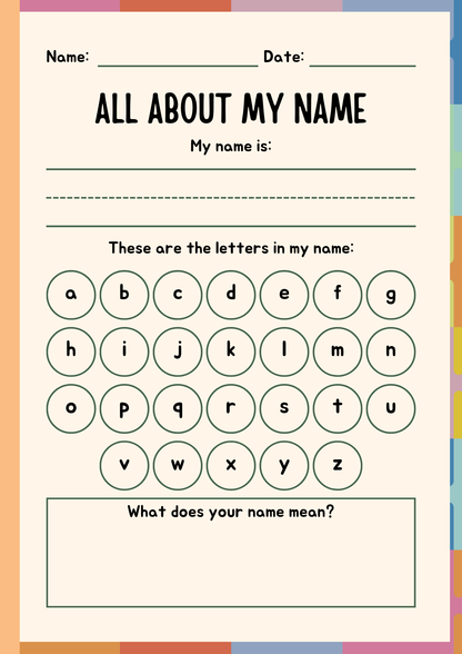 Colorful Pre-school Learning Pack | Digital Download