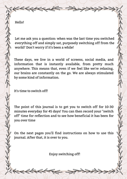 Switch Off Journal | Digital Download