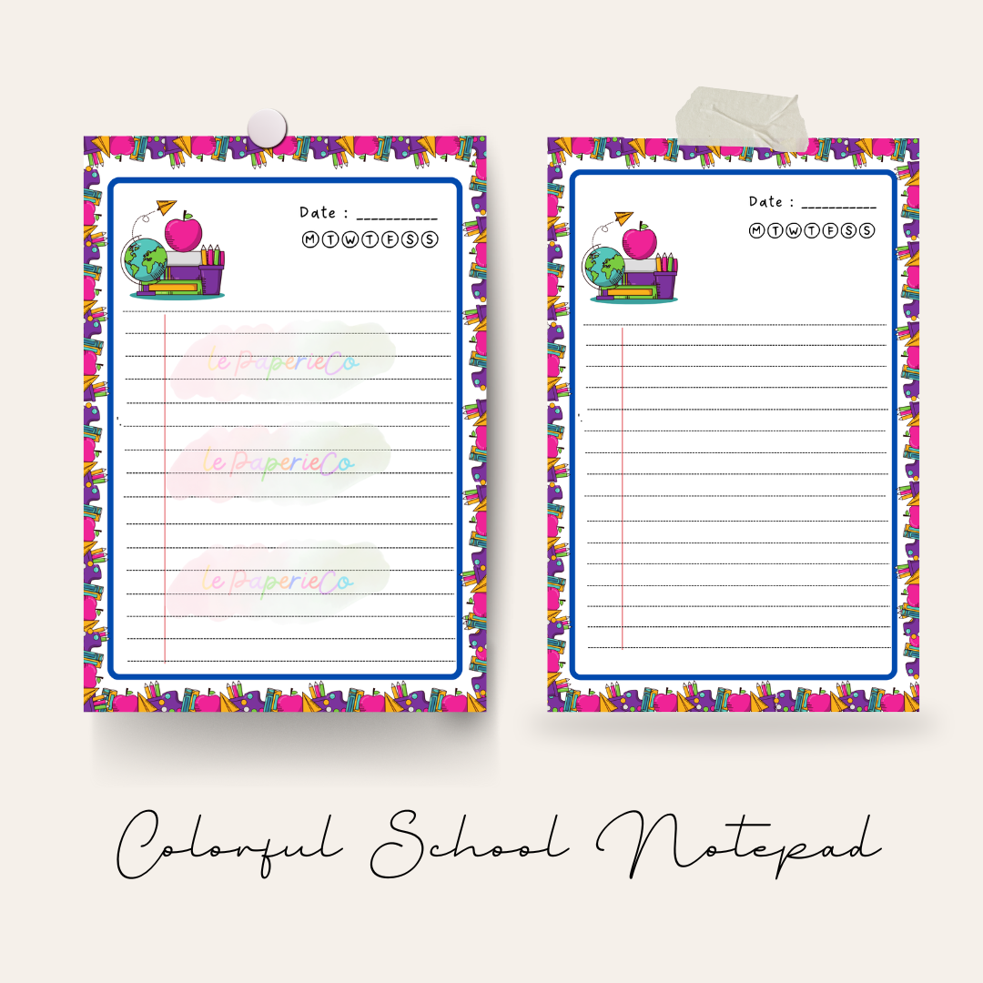 Colorful School Notepad (50 pages)