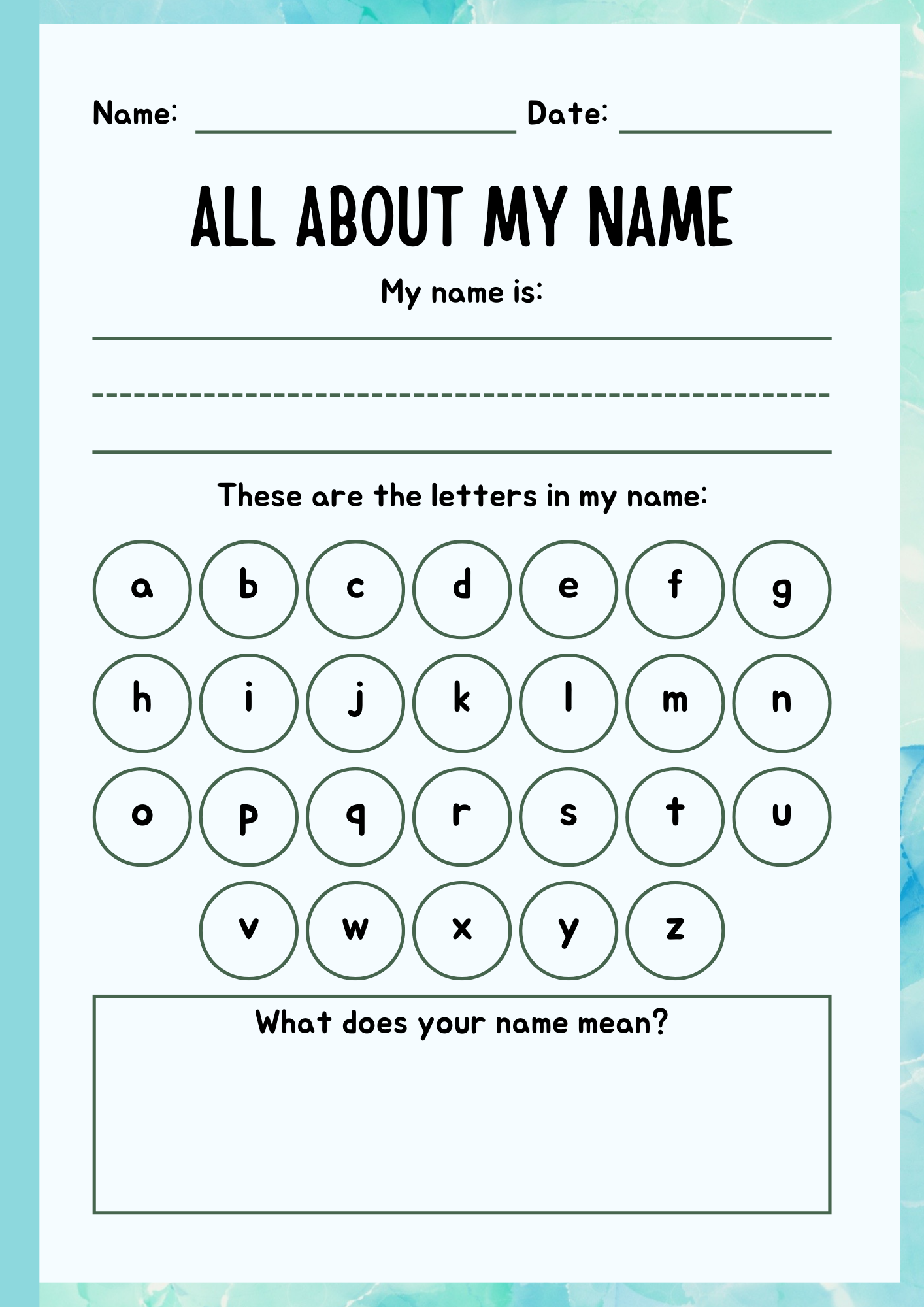 Blue Pre-school Learning Pack | Digital Download