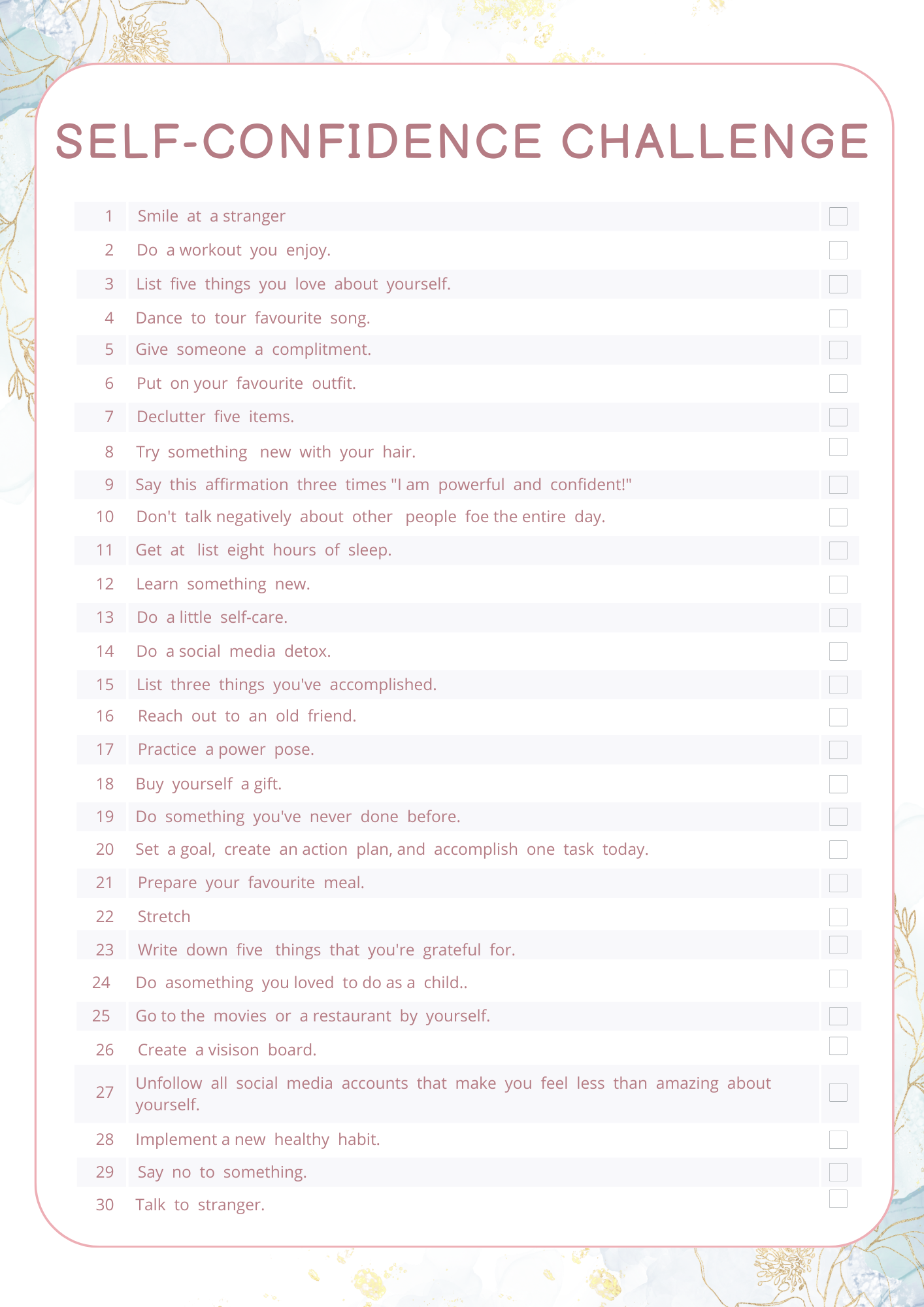 Self Confidence Planner | Digital Download