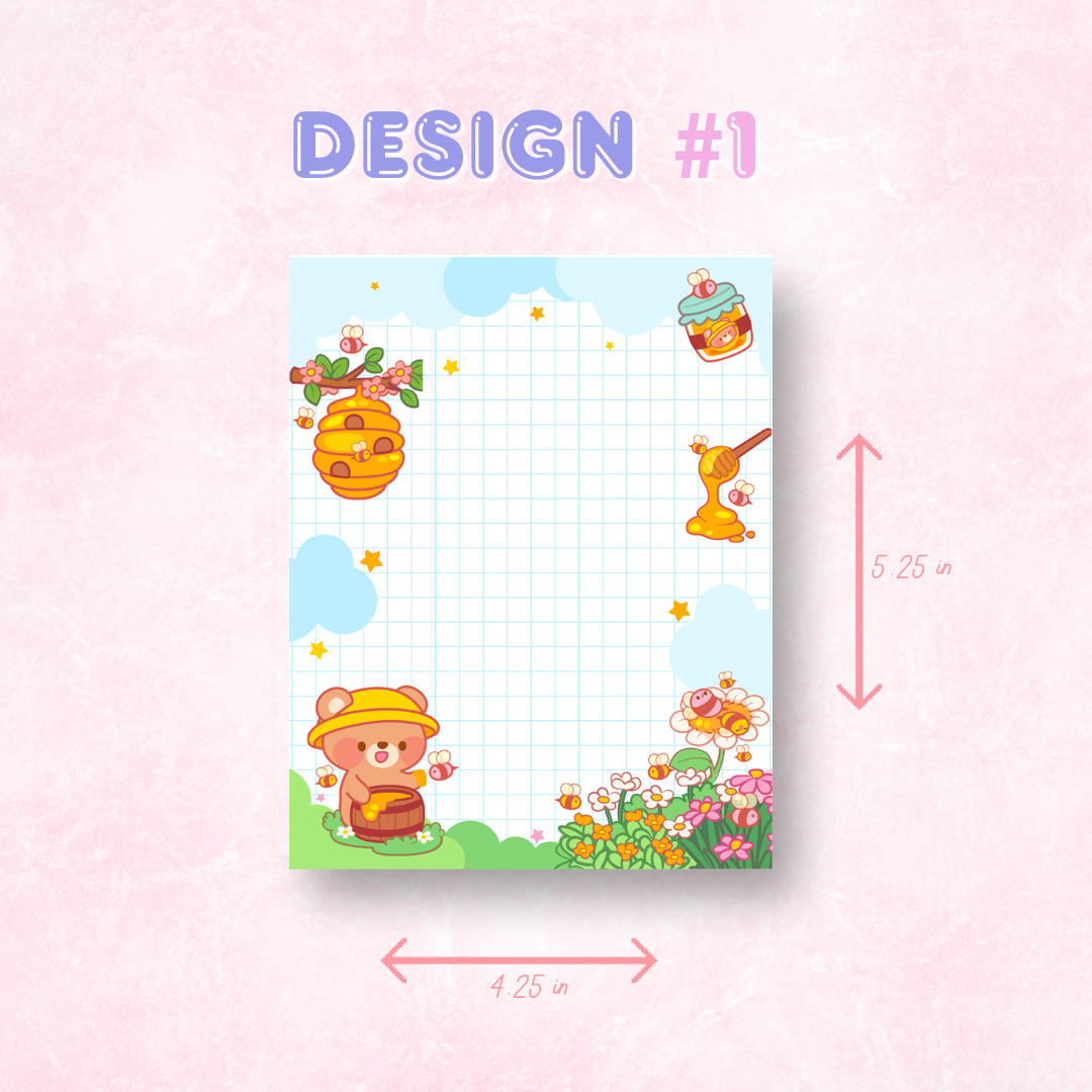 Kawaii Sticky Notepads | 50 Sheets (4.25 in x 5.25 in)